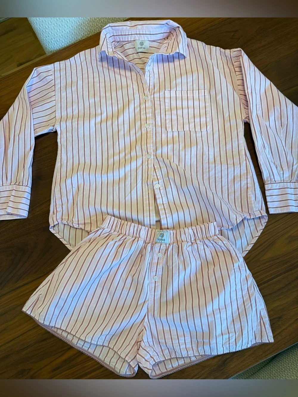 Parke Frill Boxer Vday Collection Matching Loungewear Set.
